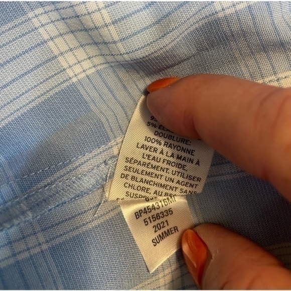 Nordstrom BP Lola Plaid Spaghetti Strap Mini Dress Small Blue White - Picture 9 of 11